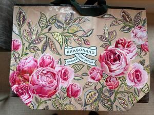 NWT Fragonard Parfumeur Pink Rose Floral Paisley Large Vinyl Tote Bag – Gift Set